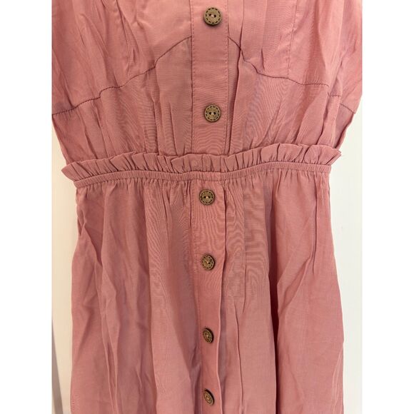 Women’s Button-Down Midi Sundress Sleeveless A-Line Beach Dress Size S NWT - Picture 6 of 8